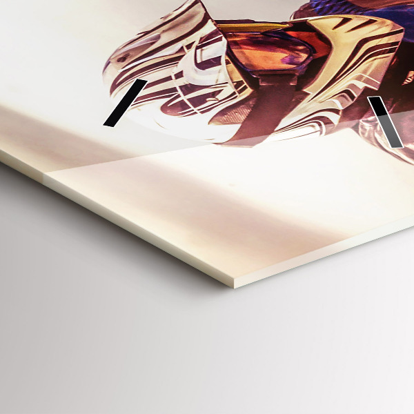 Ceas vertical de perete din sticlă Motocross Enduro