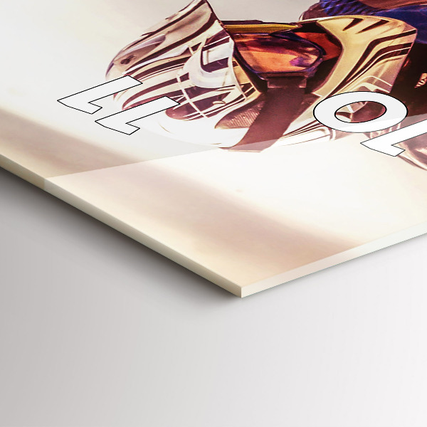 Ceas vertical de perete din sticlă Motocross Enduro