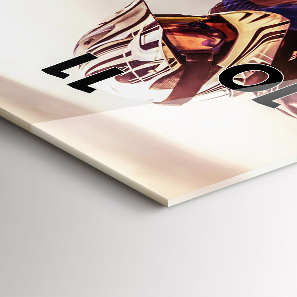 Ceas vertical de perete din sticlă Motocross Enduro