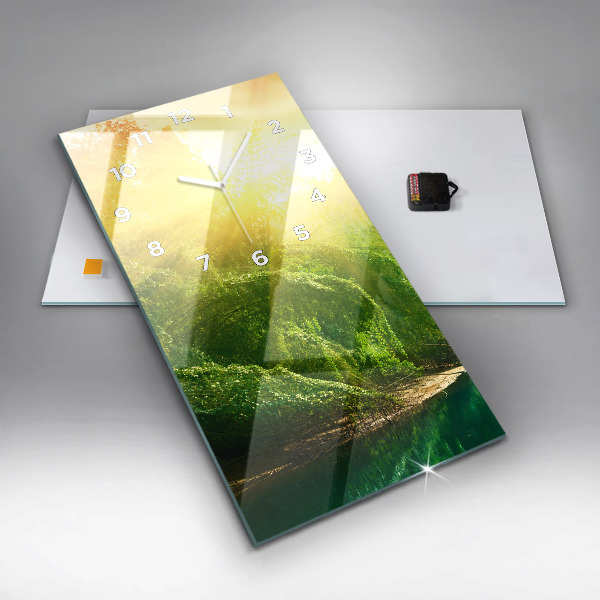 Ceas vertical de perete din sticlă Natură pașnică