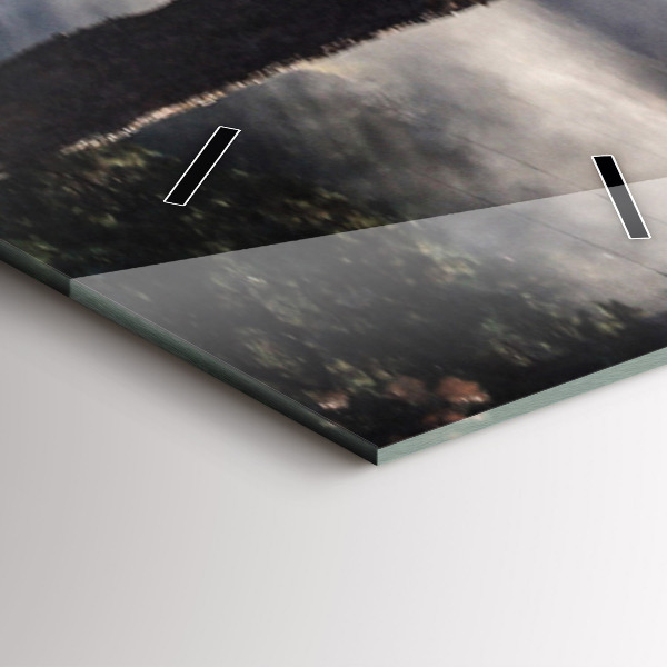 Ceas vertical de perete din sticlă O turmă de cai grăbiți