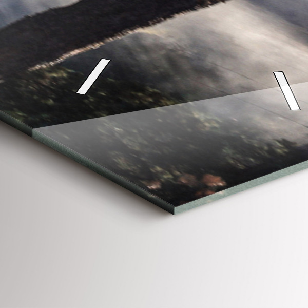 Ceas vertical de perete din sticlă O turmă de cai grăbiți