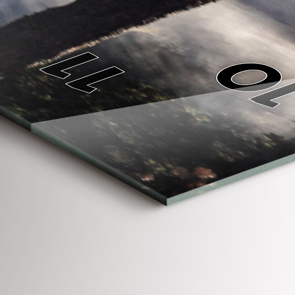 Ceas vertical de perete din sticlă O turmă de cai grăbiți