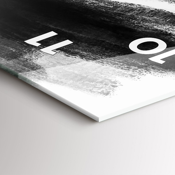 Ceas vertical de perete din sticlă Femeie în alb și negru