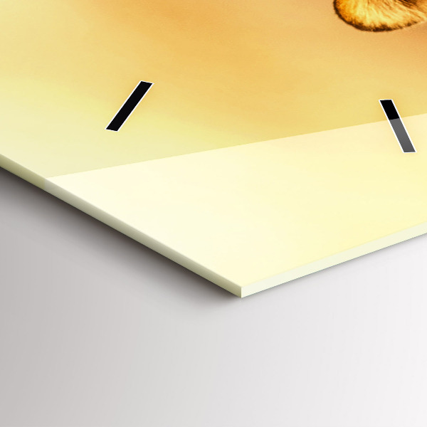 Ceas vertical de perete din sticlă Vânătoarea de tigru