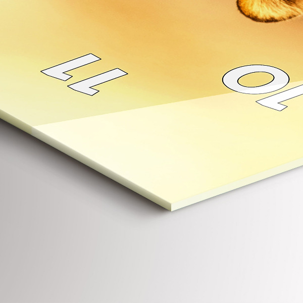 Ceas vertical de perete din sticlă Vânătoarea de tigru