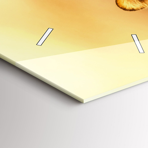 Ceas vertical de perete din sticlă Vânătoarea de tigru