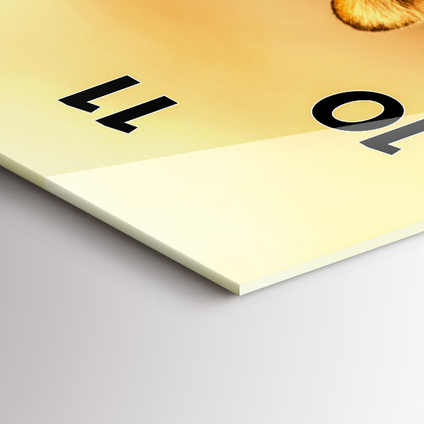 Ceas vertical de perete din sticlă Vânătoarea de tigru