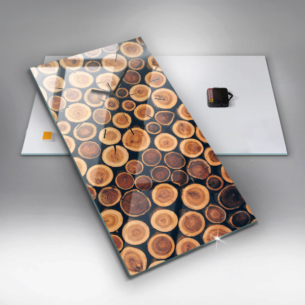 Ceas vertical de perete din sticlă Lemn