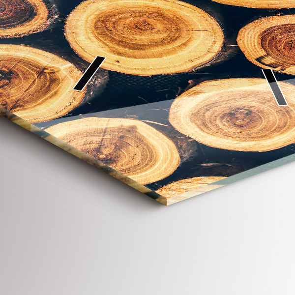 Ceas vertical de perete din sticlă Lemn