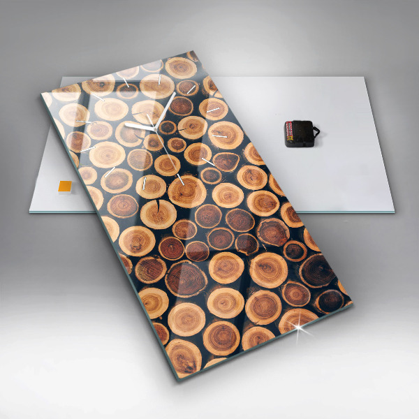 Ceas vertical de perete din sticlă Lemn