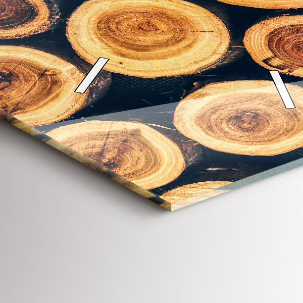 Ceas vertical de perete din sticlă Lemn