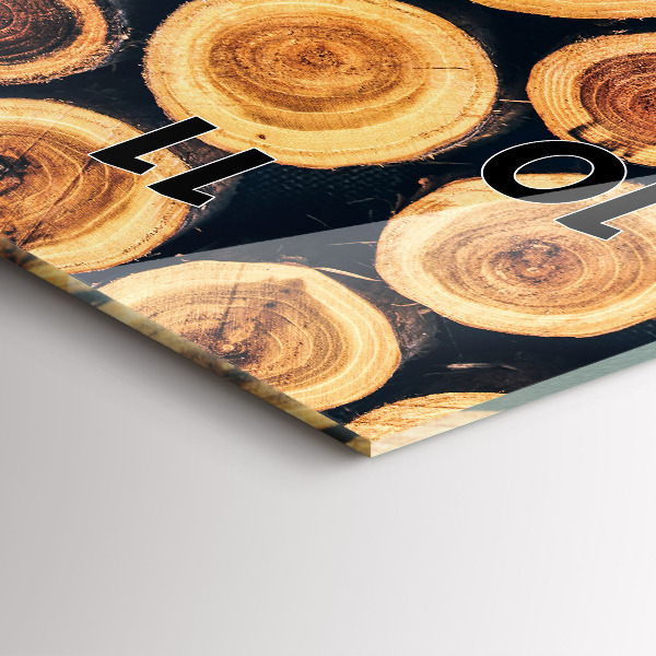 Ceas vertical de perete din sticlă Lemn