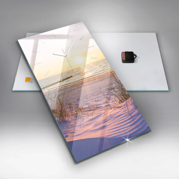 Ceas vertical de perete din sticlă Marea însorită poloneză