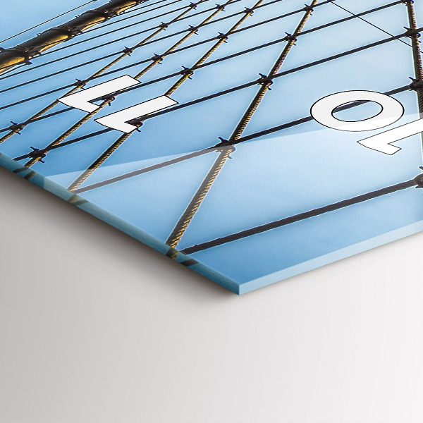 Ceas vertical de perete din sticlă Podul Brooklyn NYC