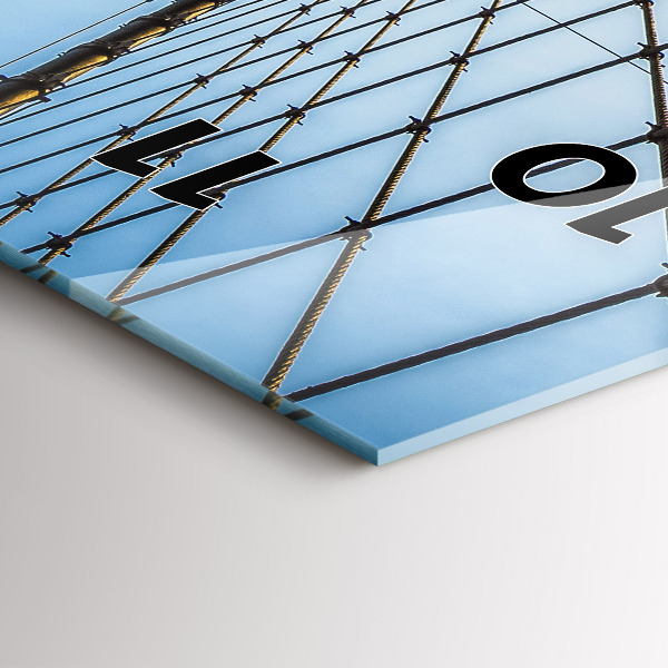 Ceas vertical de perete din sticlă Podul Brooklyn NYC