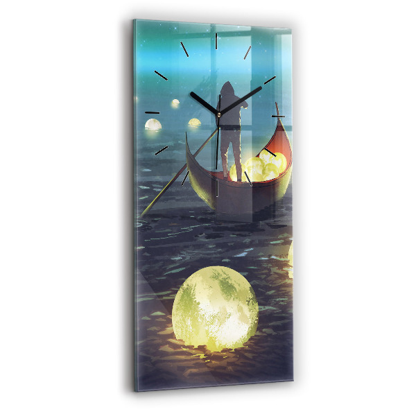 Ceas vertical de perete din sticlă Abstracția