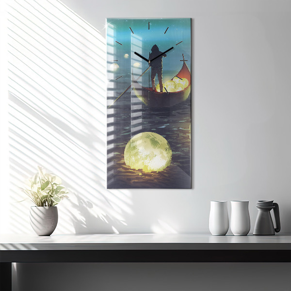 Ceas vertical de perete din sticlă Abstracția