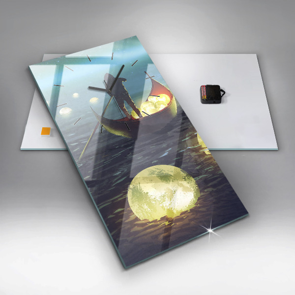 Ceas vertical de perete din sticlă Abstracția