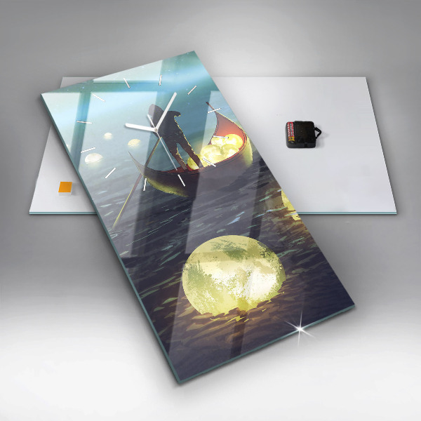 Ceas vertical de perete din sticlă Abstracția