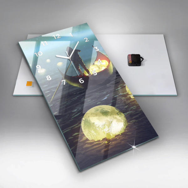 Ceas vertical de perete din sticlă Abstracția