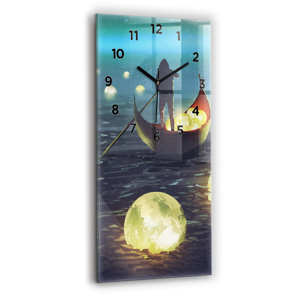 Ceas vertical de perete din sticlă Abstracția