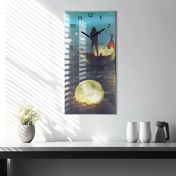 Ceas vertical de perete din sticlă Abstracția