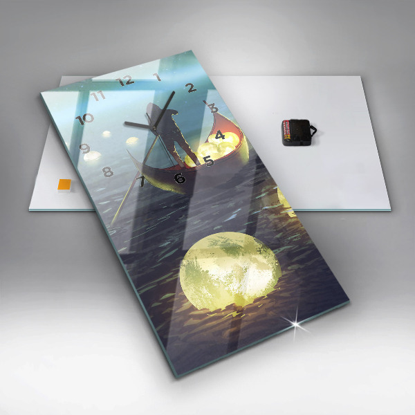 Ceas vertical de perete din sticlă Abstracția