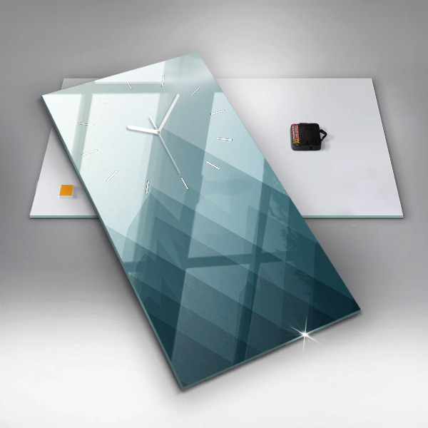 Ceas vertical de perete din sticlă Figuri geometrice