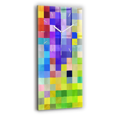 Ceas vertical de perete din sticlă Compoziție pătrată