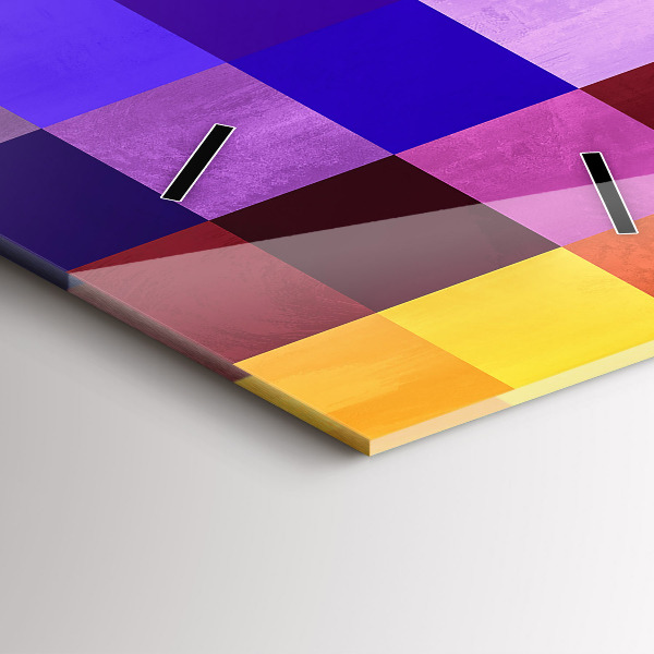 Ceas vertical de perete din sticlă Compoziție pătrată