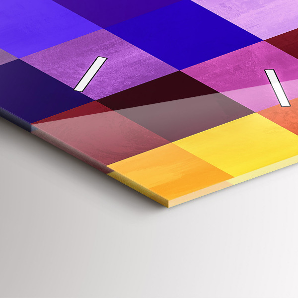 Ceas vertical de perete din sticlă Compoziție pătrată