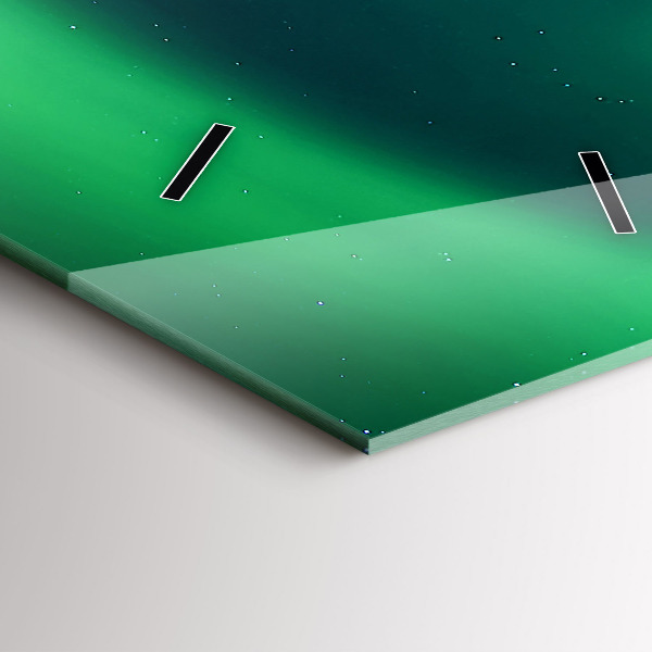 Ceas vertical de perete din sticlă aurora nordică