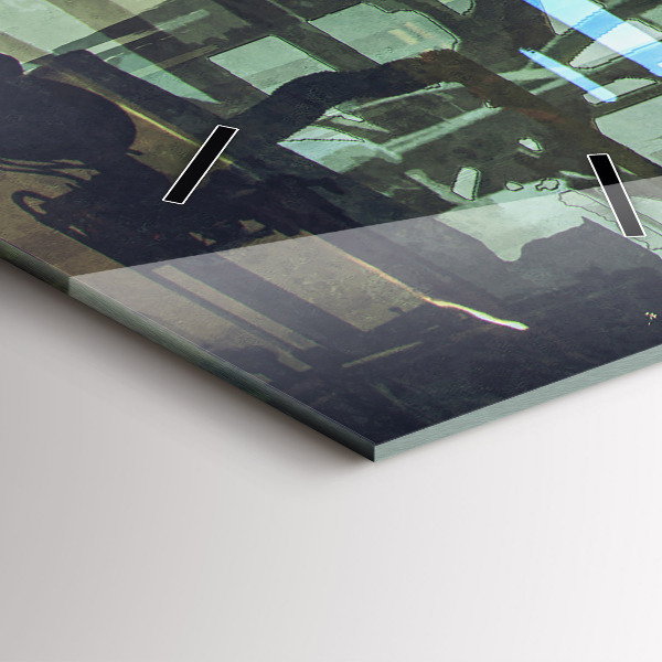 Ceas vertical de perete din sticlă Cyber Punk