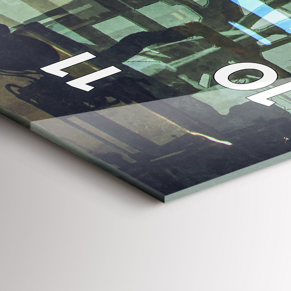 Ceas vertical de perete din sticlă Cyber Punk