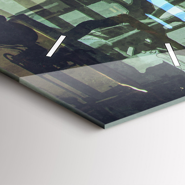 Ceas vertical de perete din sticlă Cyber Punk