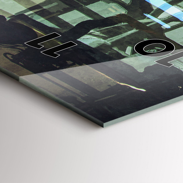 Ceas vertical de perete din sticlă Cyber Punk