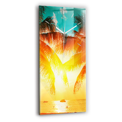 Ceas vertical de perete din sticlă Vacante Odihna Vara