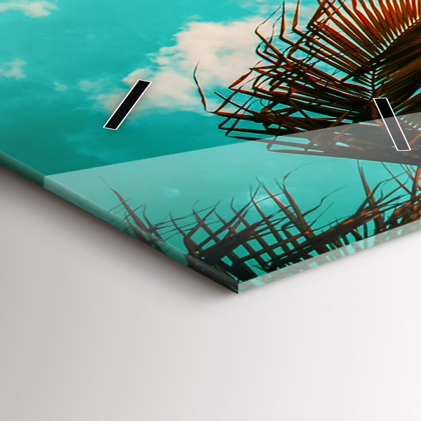 Ceas vertical de perete din sticlă Vacante Odihna Vara