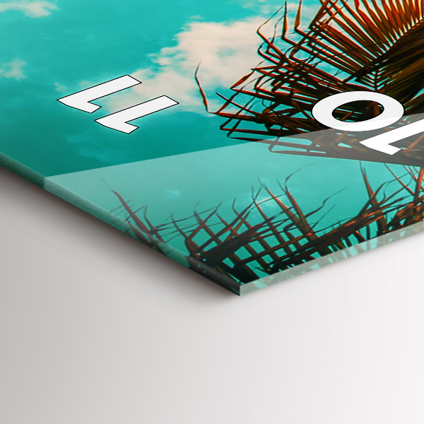 Ceas vertical de perete din sticlă Vacante Odihna Vara