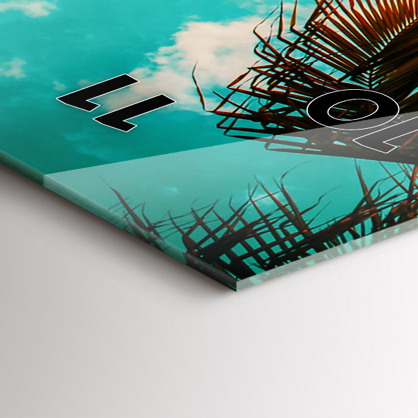 Ceas vertical de perete din sticlă Vacante Odihna Vara