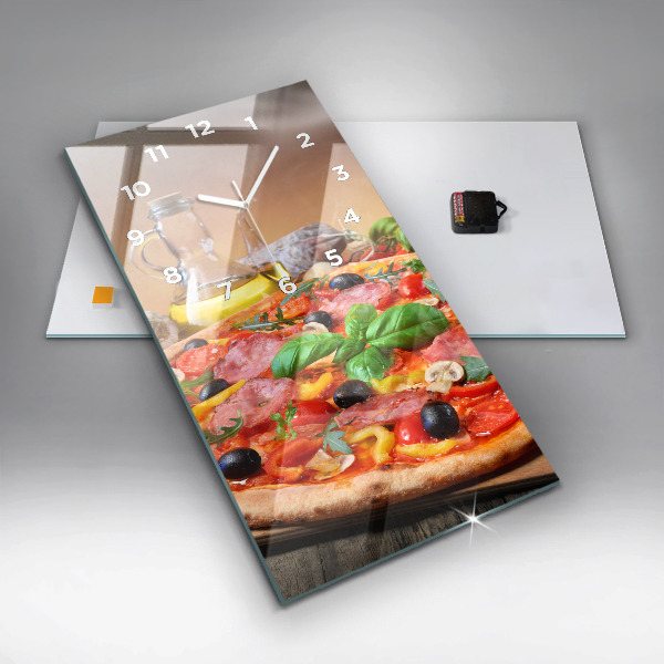 Ceas vertical de perete din sticlă Inima culinară a Italiei