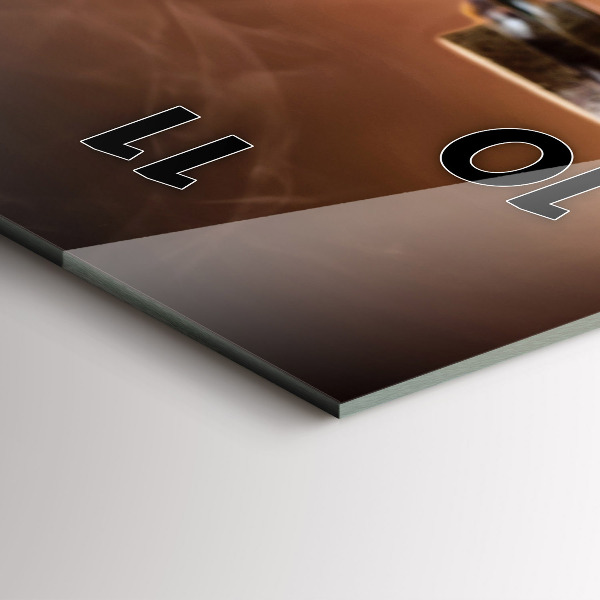 Ceas vertical de perete din sticlă Inima culinară a Italiei