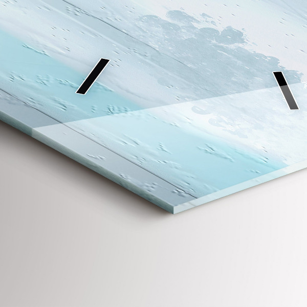 Ceas vertical de perete din sticlă Peisaj abstract de ulei