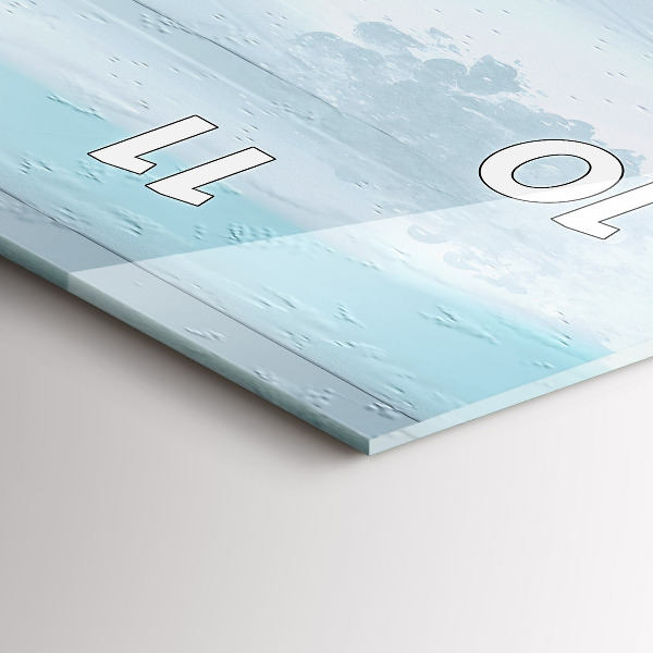 Ceas vertical de perete din sticlă Peisaj abstract de ulei