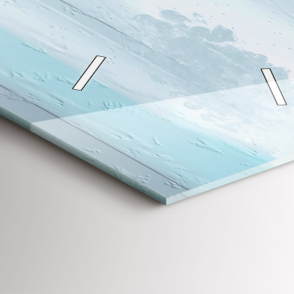 Ceas vertical de perete din sticlă Peisaj abstract de ulei