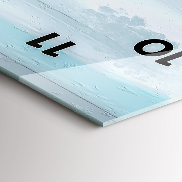 Ceas vertical de perete din sticlă Peisaj abstract de ulei