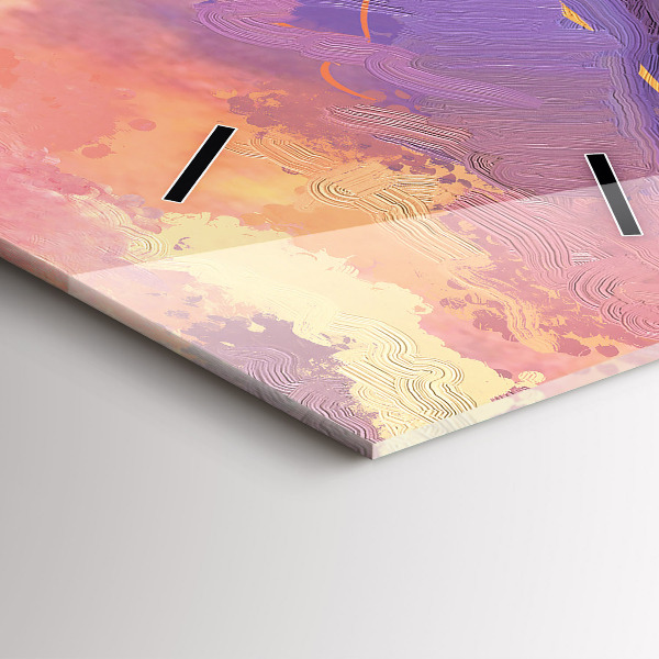 Ceas vertical de perete din sticlă Lunca la apus