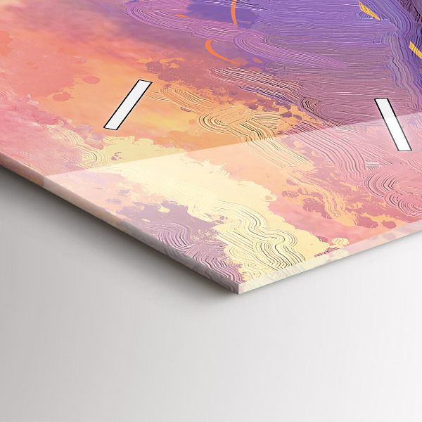 Ceas vertical de perete din sticlă Lunca la apus