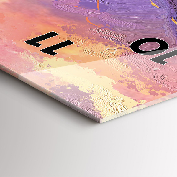 Ceas vertical de perete din sticlă Lunca la apus